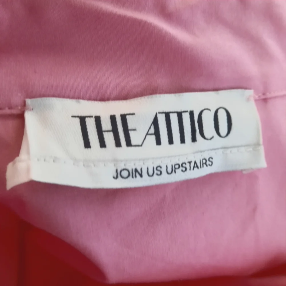 THE ATTICO Italy Margot Neon Pink Mini Shirt Dress Pleat Long Sleeves Cotton 42 - Picture 10 of 12